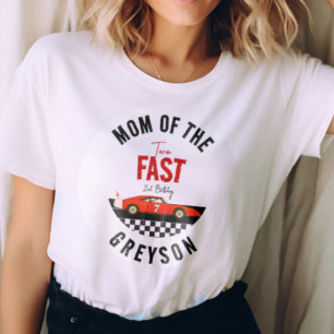 Twee Snel Race Auto Jongen 2e Verjaardagsfeestje T-shirt