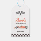 Twee Snel Race Car 2nd Boy's Birthday Party Cadeaulabel (Voorkant)