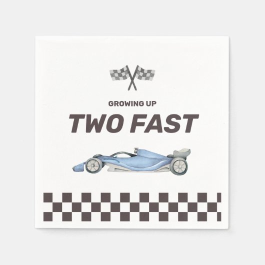 Twee Snel Race Car 2nd Boy's Birthday Party Servet (Voorkant)