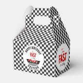 Twee Snel Race Car Boy 2e verjaardag Bedankdoosjes (Achterkant)