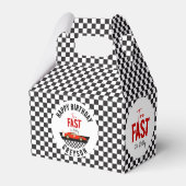 Twee Snel Race Car Boy 2e verjaardag Bedankdoosjes (Achterkant)