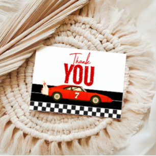 Twee Snel Race Car Boy 2e verjaardag Bedankkaart