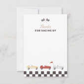 Twee Snel Race Car Boy 2e verjaardag Bedankkaart (Voorkant)