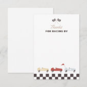 Twee Snel Race Car Boy 2e verjaardag Bedankkaart (Voorkant / Achterkant)