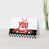 Twee Snel Race Car Boy 2e verjaardag Bedankkaart (Voorkant)
