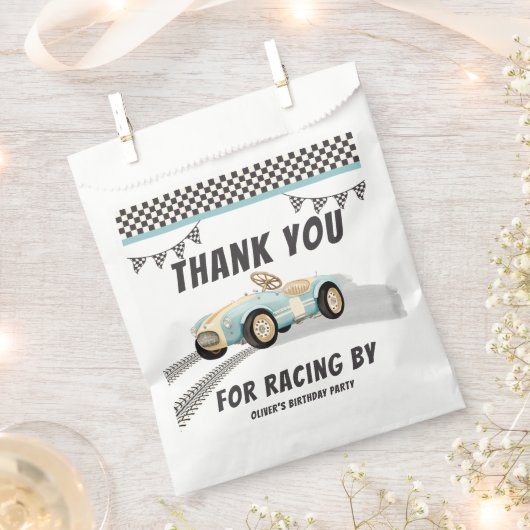 Twee Snel Race Car Boy 2e verjaardag Bedankzakje (Geknipt)