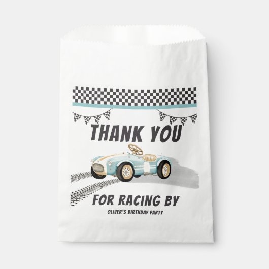 Twee Snel Race Car Boy 2e verjaardag Bedankzakje (Voorkant)