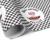 Twee Snel Race Car Boy 2e verjaardag Cadeaupapier (Rol Hoek)