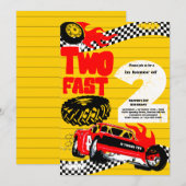 Twee Snel Race Car Boy 2e verjaardag Kaart (Voorkant / Achterkant)