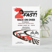 Twee Snel Race Car Boy 2e verjaardag Kaart (Staand voorkant)