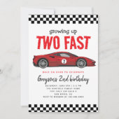 Twee Snel Race Car Boy 2e verjaardag Kaart (Voorkant)
