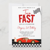 Twee Snel Race Car Boy 2e verjaardag Kaart (Voorkant)