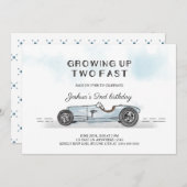 Twee Snel Race Car Boy 2e verjaardag Kaart (Voorkant / Achterkant)