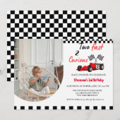 Twee Snel Race Car Boy 2e verjaardag Kaart (Voorkant / Achterkant)