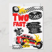 Twee Snel Race Car Boy 2e verjaardag Kaart (Voorkant)