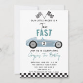 Twee Snel Race Car Boy 2e verjaardag Kaart (Voorkant)