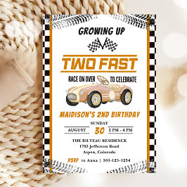 Twee Snel Race Car Boy 2e verjaardag Kaart