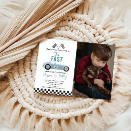 Twee Snel Race Car Boy 2e verjaardag Kaart