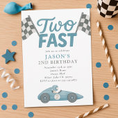 Twee Snel Race Car Boy 2e verjaardag Kaart