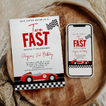 Twee Snel Race Car Boy 2e verjaardag