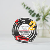 Twee Snel Race Car Boy 2e verjaardag Kaart (Staand voorkant)