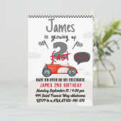 Twee Snel Race Car Boy 2e verjaardag Kaart (Staand voorkant)