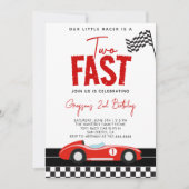 Twee Snel Race Car Boy 2e verjaardag Kaart (Voorkant)