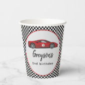 Twee Snel Race Car Boy 2e verjaardag Papieren Bekers (Achterkant)