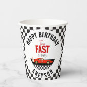 Twee Snel Race Car Boy 2e verjaardag Papieren Bekers (Voorkant)