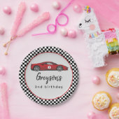 Twee Snel Race Car Boy 2e verjaardag Papieren Bordje (Feest)