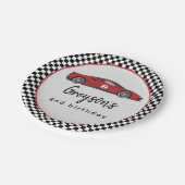 Twee Snel Race Car Boy 2e verjaardag Papieren Bordje (Gekanteld)