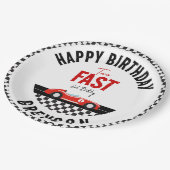 Twee Snel Race Car Boy 2e verjaardag Papieren Bordje (Gekanteld)