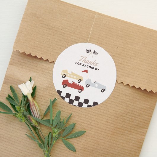 Twee Snel Race Car Boy 2e verjaardag Ronde Sticker