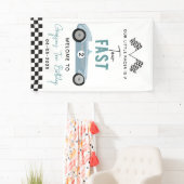 Twee Snel Race Car Boy 2e verjaardag Spandoek (Insitu)