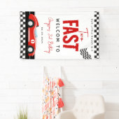Twee Snel Race Car Boy 2e verjaardag Spandoek (Insitu)