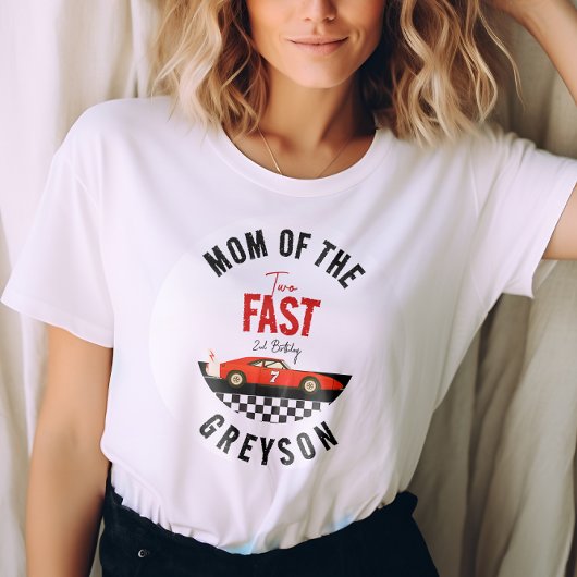 Twee Snel Race Car Boy 2e verjaardag T-shirt