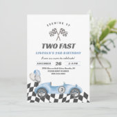 Twee Snel Racerende Auto's Vintage 2e Verjaardag Kaart (Staand voorkant)