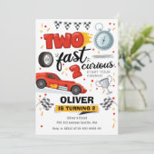 Twee Snel Ren Auto 2e Verjaardag Kaart (Staand voorkant)