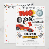 Twee Snel Ren Auto 2e Verjaardag Kaart (Voorkant / Achterkant)