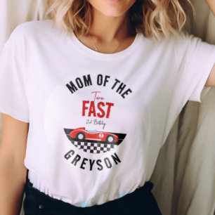 Twee Snel Ren Auto Jongen 2e Verjaardagsfeestje T-shirt
