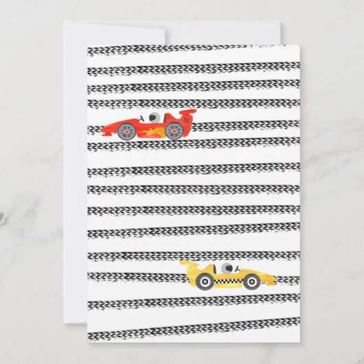 Twee Snel Ren Auto Racing 2e Verjaardagsuitnodigin Kaart (Achterkant)