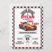 Twee Snel Uitnodiging voor Race Auto (Voorkant)