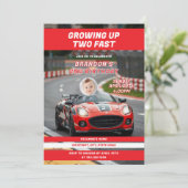 Twee snelgroeiende tweede verjaardagsfoto kaart (Staand voorkant)