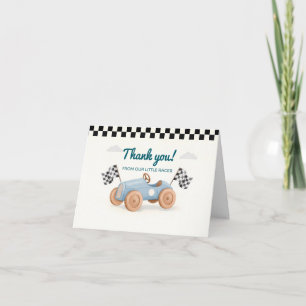 Twee Snelheidsrace Auto Jongen 2e Verjaardag Bedan Bedankkaart