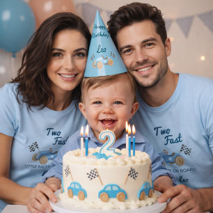 Twee Snelheidsraceauto Moeder 2e Verjaardag Pitcre T-shirt