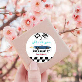 TWEE snelle 2 nieuwsgierige race auto jongen 2e ve Ronde Sticker