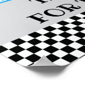 Twee snelle 2 nieuwsgierige racecar-borden poster (Hoek)