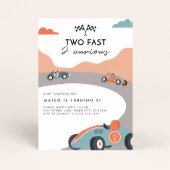 Twee snelle 2 nieuwsgierige retro race auto 2e ver kaart