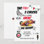 Twee snelle 2 nieuwsgierige rode race auto 2e verj kaart (Voorkant / Achterkant)