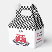 Twee snelle 2 nieuwsgierige tweede kinderverjaarda bedankdoosjes (Achterkant)